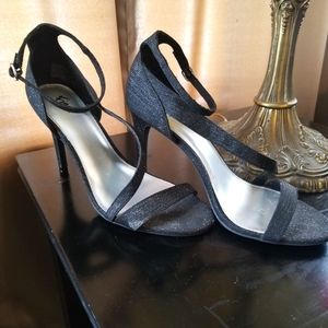 Black sparkle heel